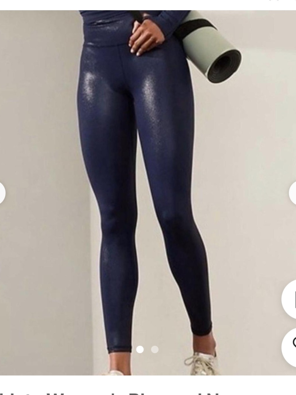 Athleta Shimmery Navy High-Waist Active Leggings